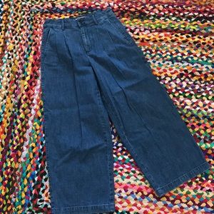 Madewell wide legged pleated jeans